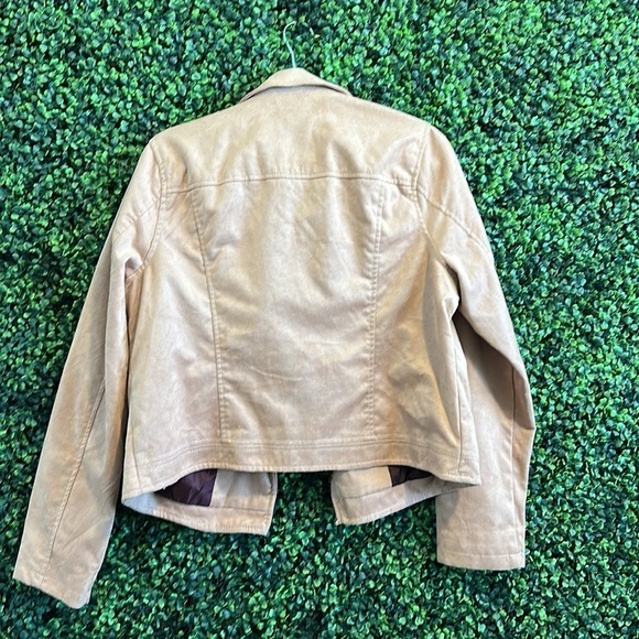 A New Day Size L Rose Pink Blush Pink Faux Suede Biker Jacket - Picture 6 of 6